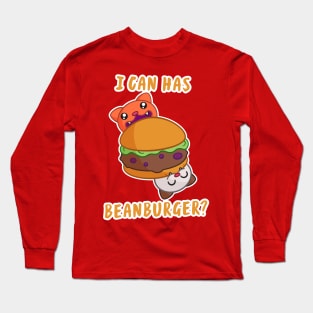 I can has beanburger? For cat Loving vegans and vegetarians Long Sleeve T-Shirt